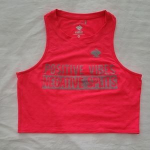 EUC Positive Vibes Negative Splits rabbit x Sarah Marie Design Studios crop hop